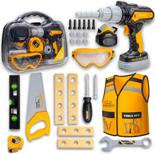 Kids Tool Set with Carrying Case, Electronic Toy Drill with Bits  Construction