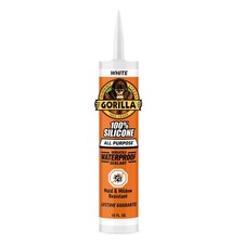 Gorilla Waterproof Caulk  Seal Silicone Sealant, 10oz 1 Pack, White