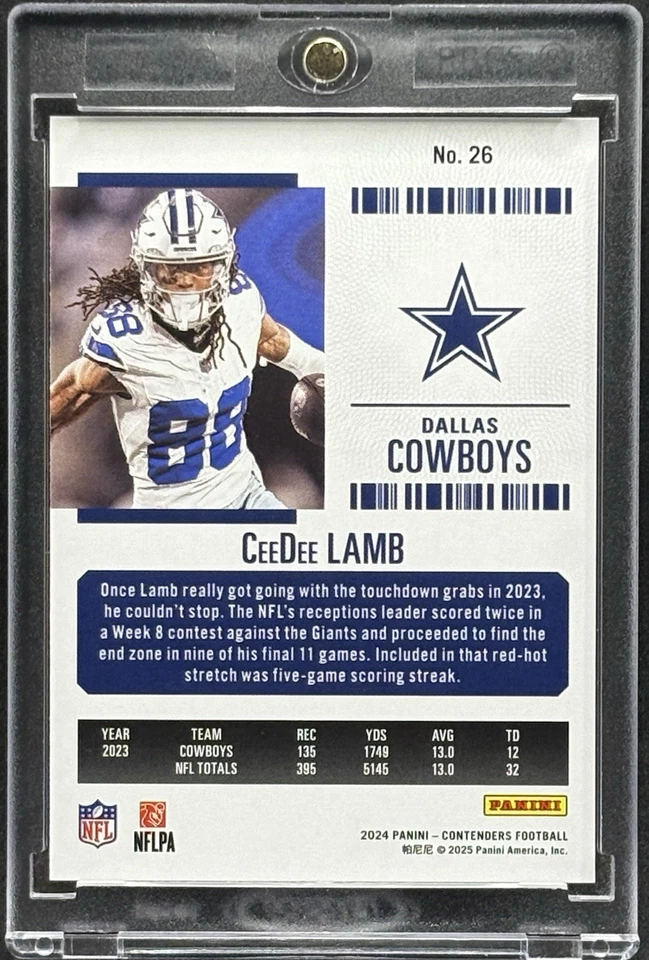 CEEDEE LAMB RARE MOJO TICKET REFRACTOR  INVESTMENT CARD PANINI COWBOYS MINT - Image 2 of 2