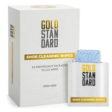 Gold Standard Quick Shoe Cleaning Wipes - Dual Textured Individually Wrapped ...