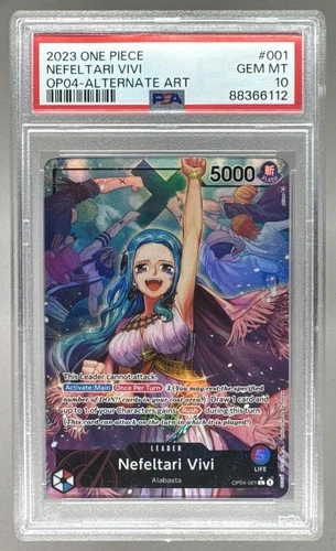 Nefeltari Vivi 2023 One Piece Kingdoms of Intrigue #OP04-001 Alt Art PSA 10