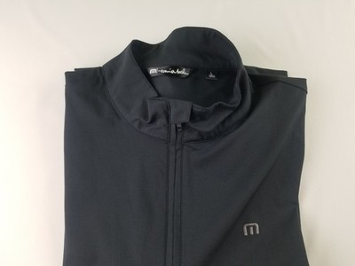 Travis Mathew Jacket Men`s Size L  Full Zip  Lightweight Black Logo #6641