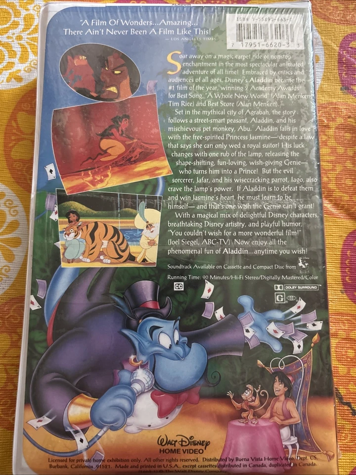 The Beauty and the Beast & Aladdin VHS Disney Black Diamond edition STILL SEALED Foto 4 de 4