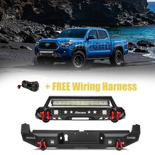 Off-road Front Rear Bumper W Winch Plate Lights For 2016-2023 Toyota Tacoma Off-road Front Rear Bumper W Winch Plate Lights For 2016-2023 Toyota Tacoma