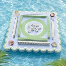 Floating Mahjong Table for Pool, Double-Sided Waterproof Floating Game Table wit