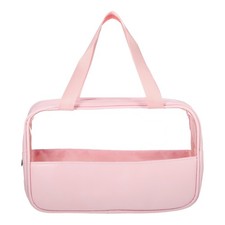 Women Durable Transparent Patchwork Medium Makeup Bag for Vacation Camping