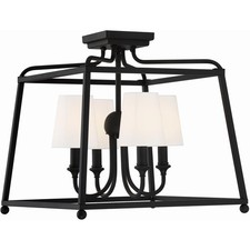 Crystorama 2243-BF Sylvan 4 Light 16 inch Black Forged Semi Flush Ceiling Light