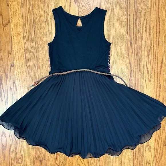 Xhilaration girls colorful sequins sleeveless pleated Black Dress - Image 4 of 4