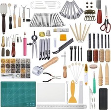 Leather Craft Tools Kit Leather Working Carving Punching Tools Leather Artworks