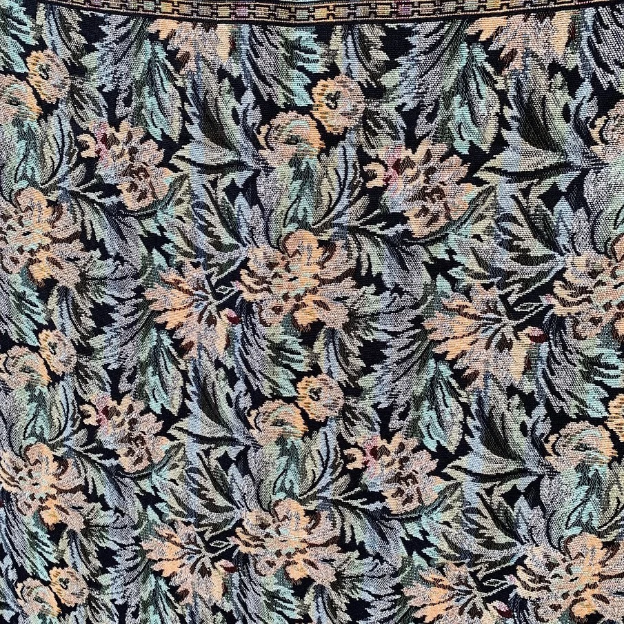 Vintage Goodwin Weavers Floral Multicolor Woven Tapestry Throw Blanket Fringed - Image 2 of 4