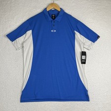 NWT Oakley Golf Polo Shirt Mens Large Hydrolix C1 Airvent Blue Short Sleeve