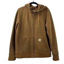 Carhartt Youth M 8-10 Relaxed Fit Hoodie Brown Heavyweight Full Zip Sweatshirt