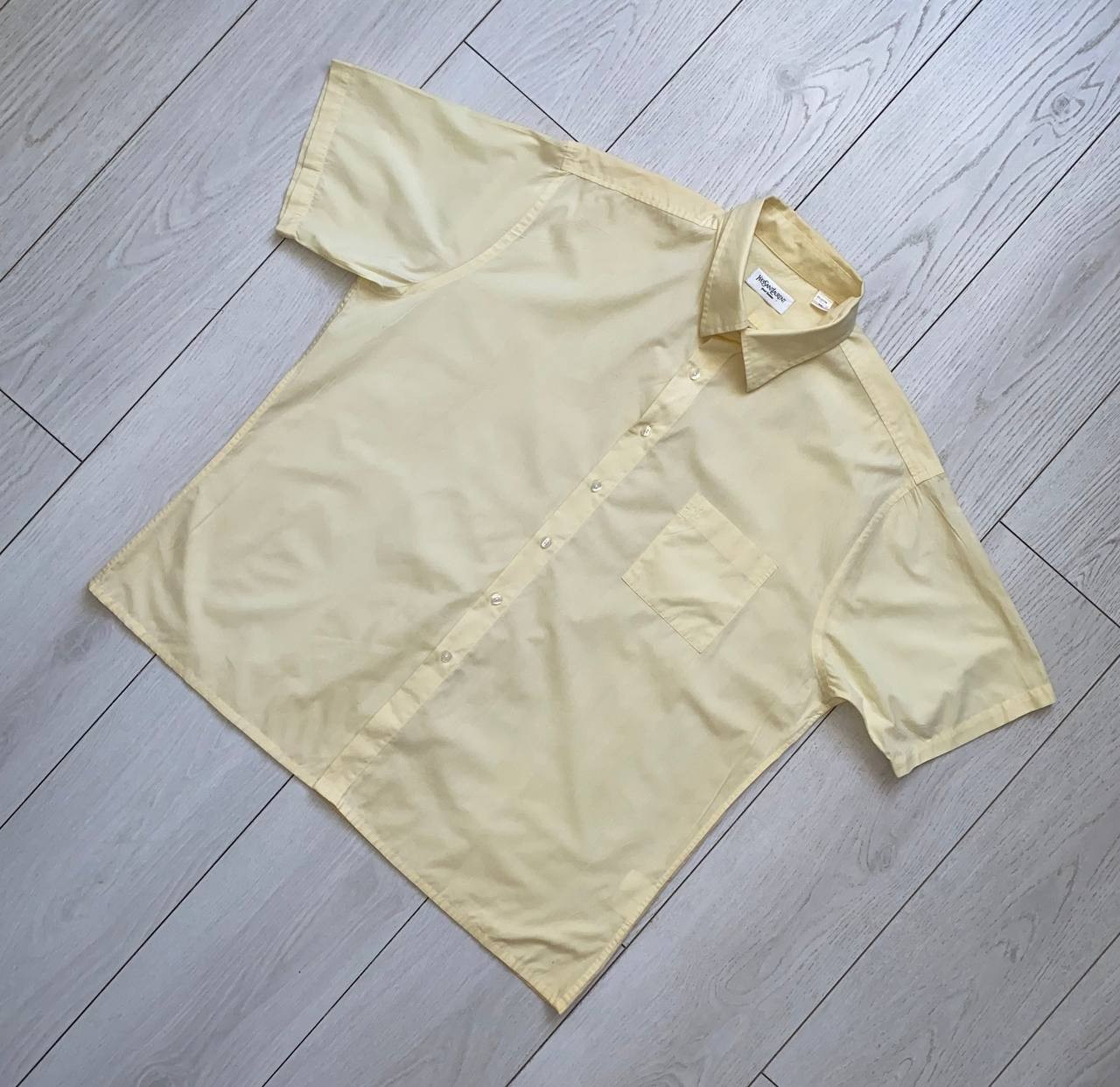 Camicia Yves Saint Laurent Designer Luxury Y2K manica corta con bottoni da uomo taglia XXL