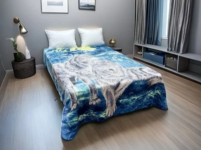 HIGH FIVE New Super Soft 1 Ply Mink Style Embossed Queen Size Rachel Cozy Blanket 83”x94”