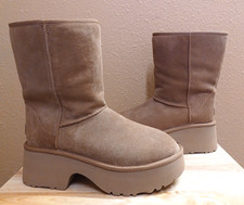 UGG Classic New Heights Short Women's Platform Pull-on Boots Chestnut US 12