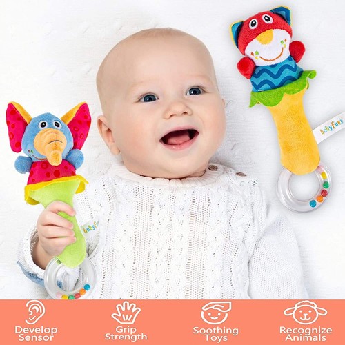 Kids Soft Rattles Handbells Hand Foot Socks Developmental Newborn Baby Toys - Picture 4 of 18