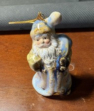 Pottery Santa Claus Christmas Ornament / Bell