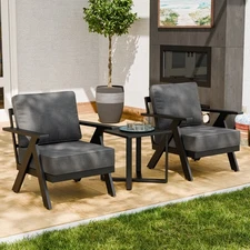 EAGLE PEAK Outdoor Bistro Set Modern Patio Chairs and Table 3PCS Furniture Set