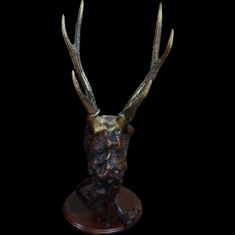 Винтажная Японская Стойка для Самурайского Меча Катана Кейк Оленьи Рога и Деревянная Стойка - Изображение 2 из 4