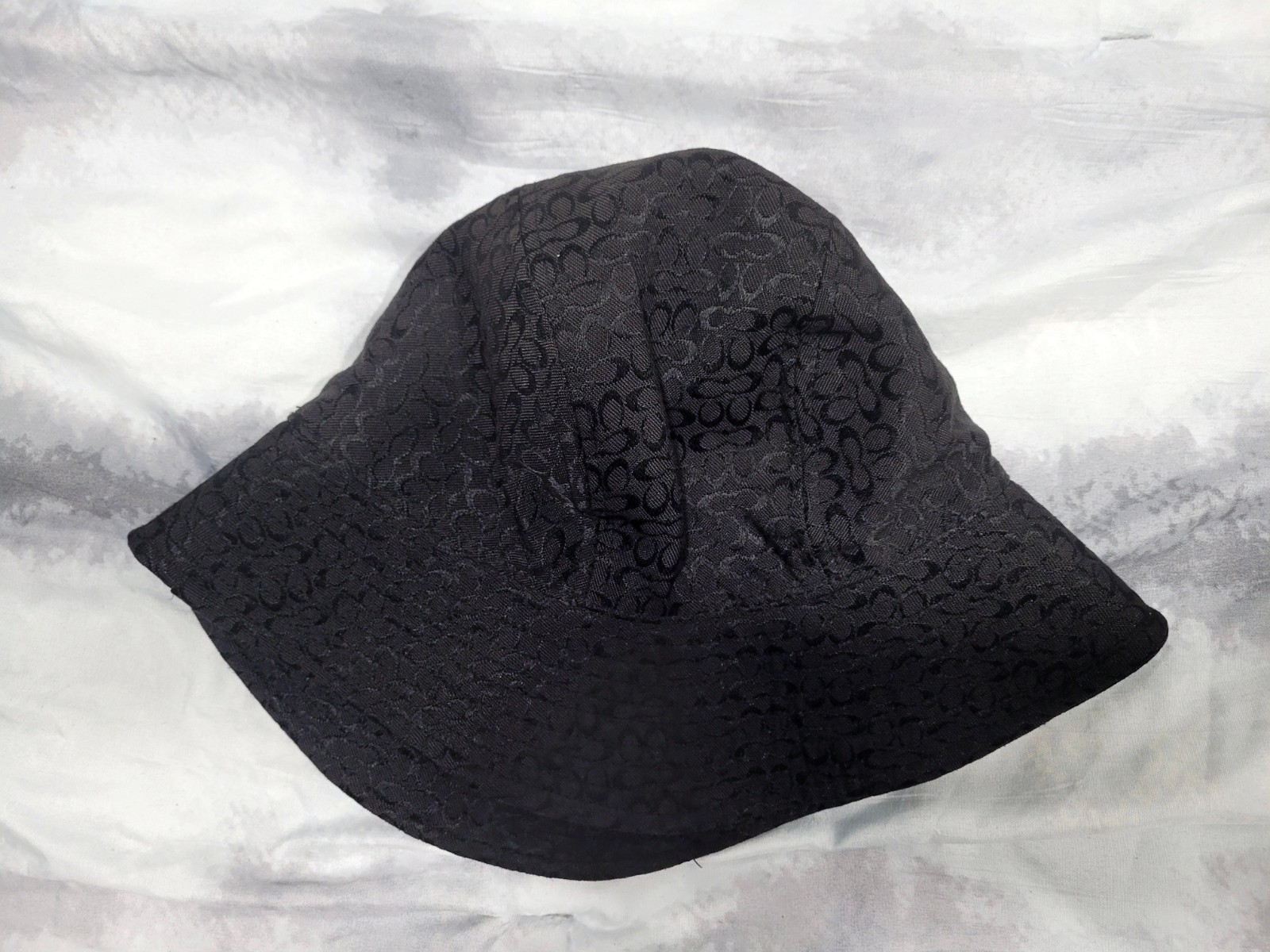 Coach Black Jacquard Monogram Bucket Hat - Size M/L - Stylish & Comfortable