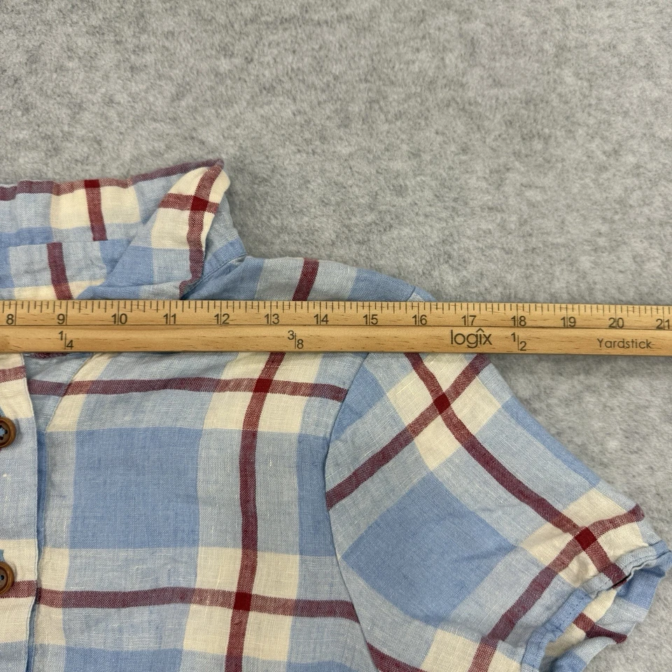 Vestido Pyne Smith para mujer 2X a cuadros Lagenlook costero 100 % lino Country Lagom Foto 3 de 4