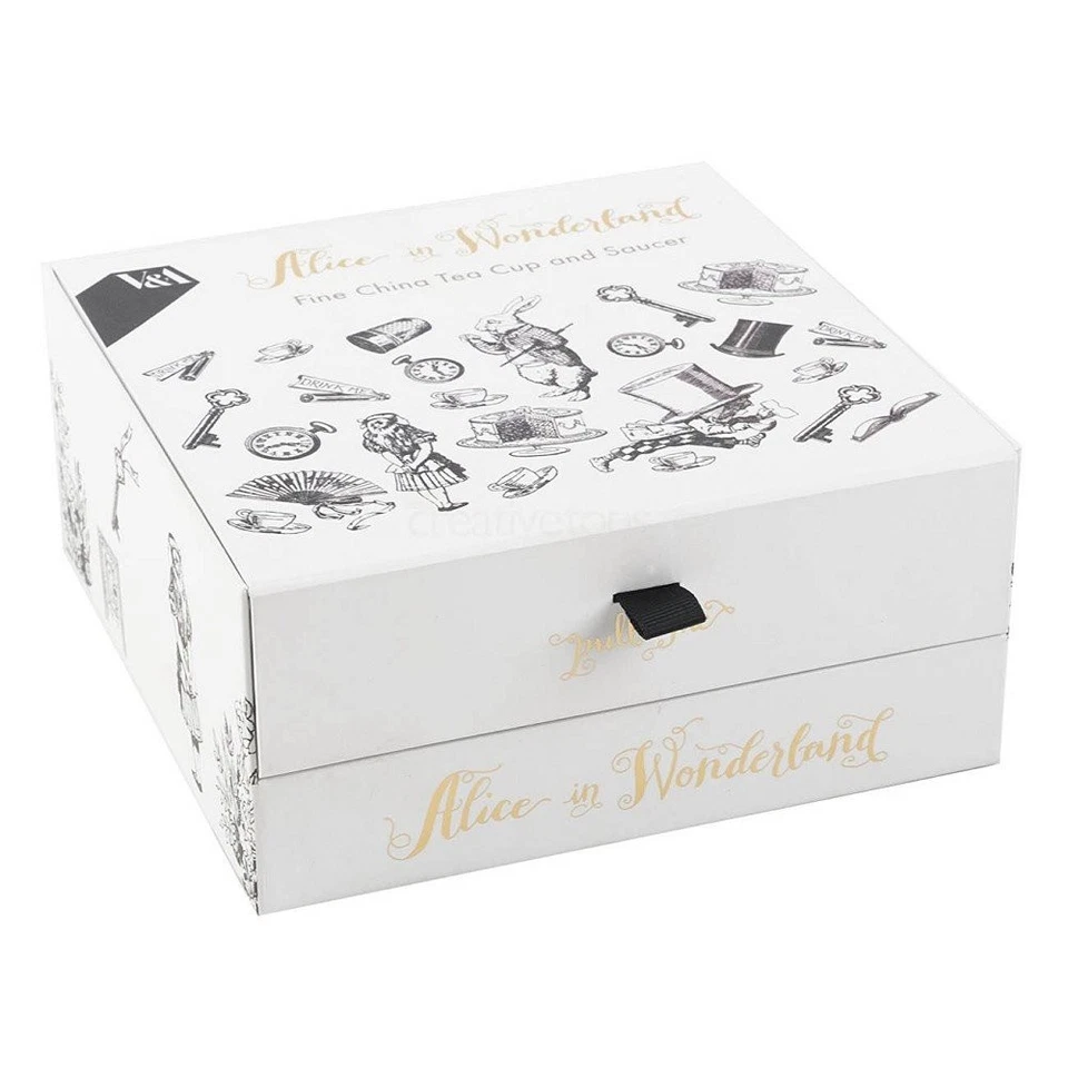 Xícara e pires V&A Alice no País das Maravilhas 210 ml xícara de chá presente colecionável - Imagem 3 de 4