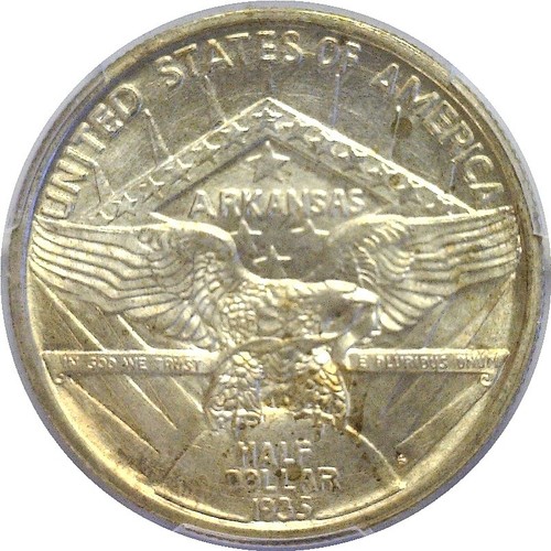 1935-S 50C Arkansas Commemorative Half Dollar PCGS MS-66 - Picture 3 of 3