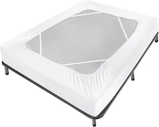 Box Spring Cover Queen Size Bed Skirt Wrap 4 Side of The Queen, White 