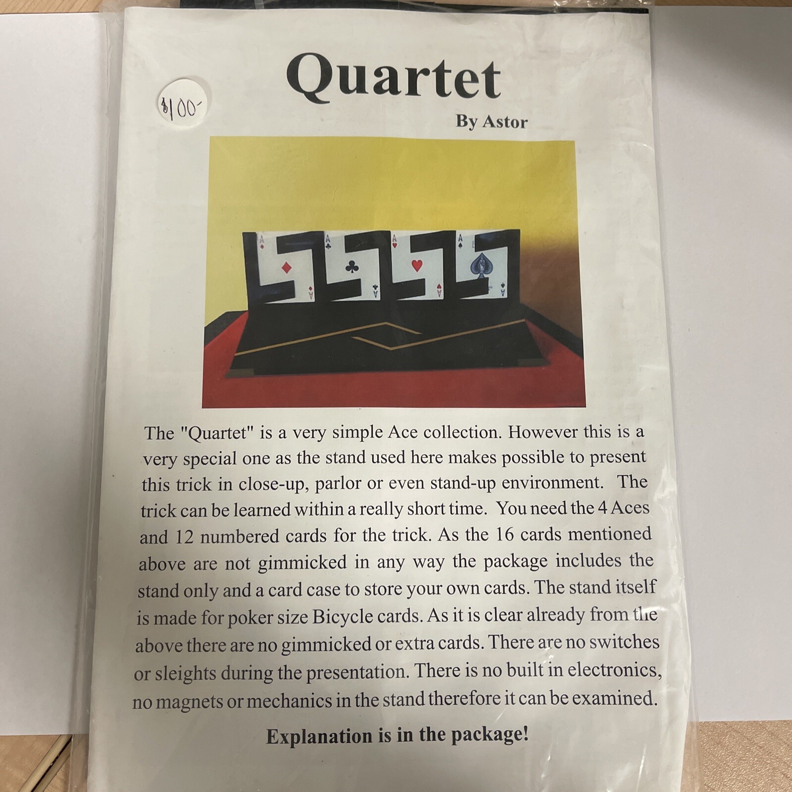 ASTOR의 QUARTET 매직 트릭 기믹 에이스 컬렉션 소품 - 새상품*-Freehip.co.kr