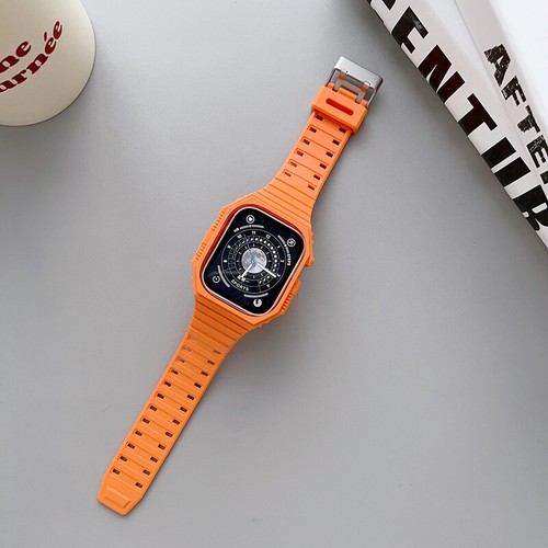 For Apple Watch Series Ultra Rugged Armor Silicone Band Bumper Case Band 49MM - Picture 7 of 16