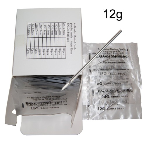 100pcs 12g 2" Tri Beveled Hollow Point Piercing Needle - Picture 6 of 6