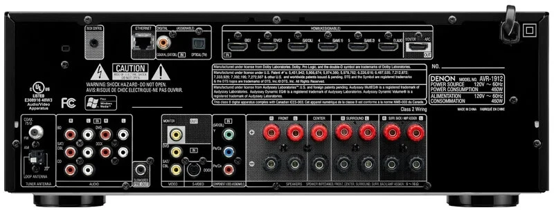 Denon AVR 1912 7.1 Channel 125 Watt Receiver-Apple Air play-Serious Power-DD DTS - image 2 of 4