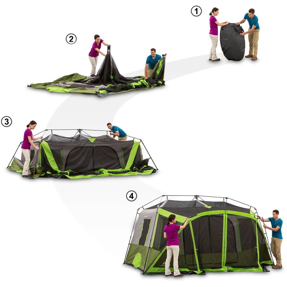Tienda de campaña instantánea para cabina para 9 personas con pantalla habitación ventanas impermeable camping al aire libre EE. UU. Foto 2 de 4