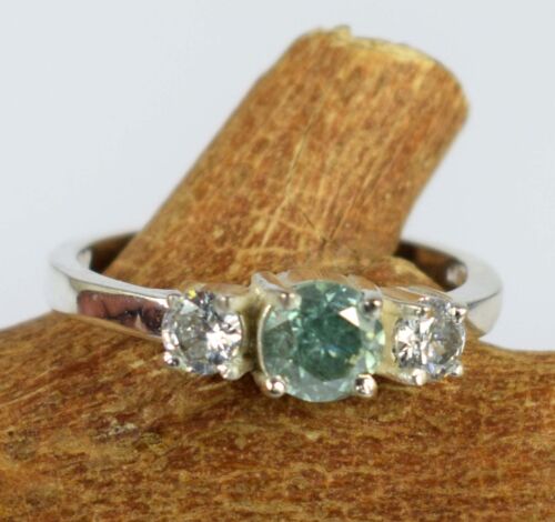 1.82 Ct Round Cut Green Diamond Solitaire Certified Women 3 Pcs Birthday Ring
