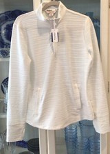 Tommy Bahama Womens Golf Half Zip Performance LS WHITE Jacket UPF50 MED NWT
