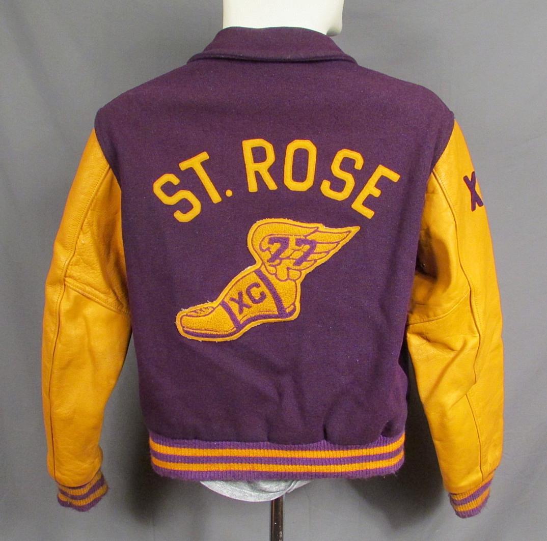 Vintage 1970s St.Rose High School Purple Wool Varsity Jacket