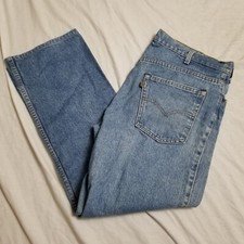 VTG 80s 90s Levi's Brown Tab Jeans Skosh More Room Faded Light Wash Fit 36x27