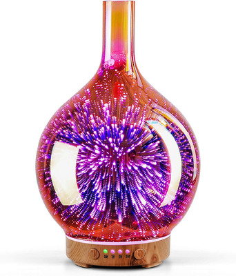 Rose Gold Essential Oil Diffuser 3D Glass Aromatherapy Ultrasonic Humidifier, Wa