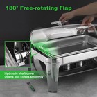 Roll Top Chafing Dish Buffet Set W/Visible Window 9Qt Stainless Steel Chafer