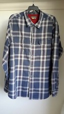 Eddie Bauer Travex Men's Size 2XL Classic Fit Blue Plaid Long Sleeve Shirt EUC