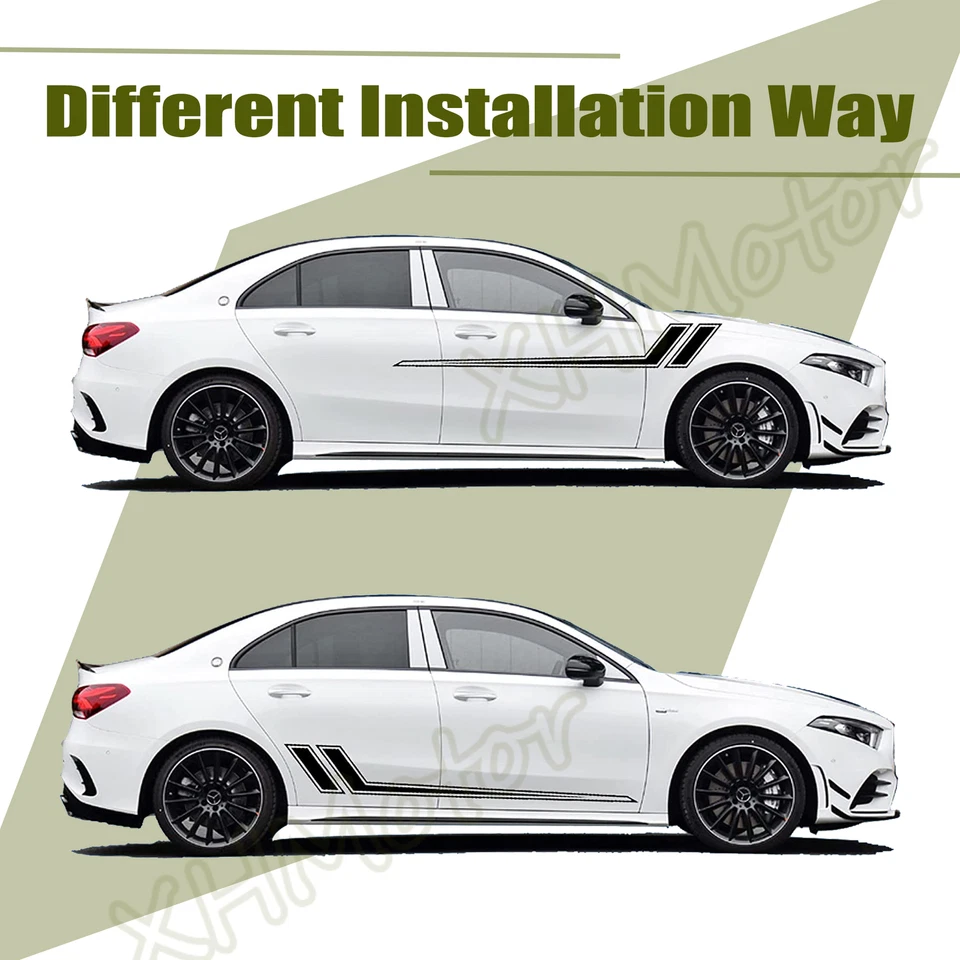 2X Calcomanías Adhesivas Hágalo Usted Mismo Modificadas Rayas Largas Decoración Lateral de Carrocería de Coche Foto 4 de 4