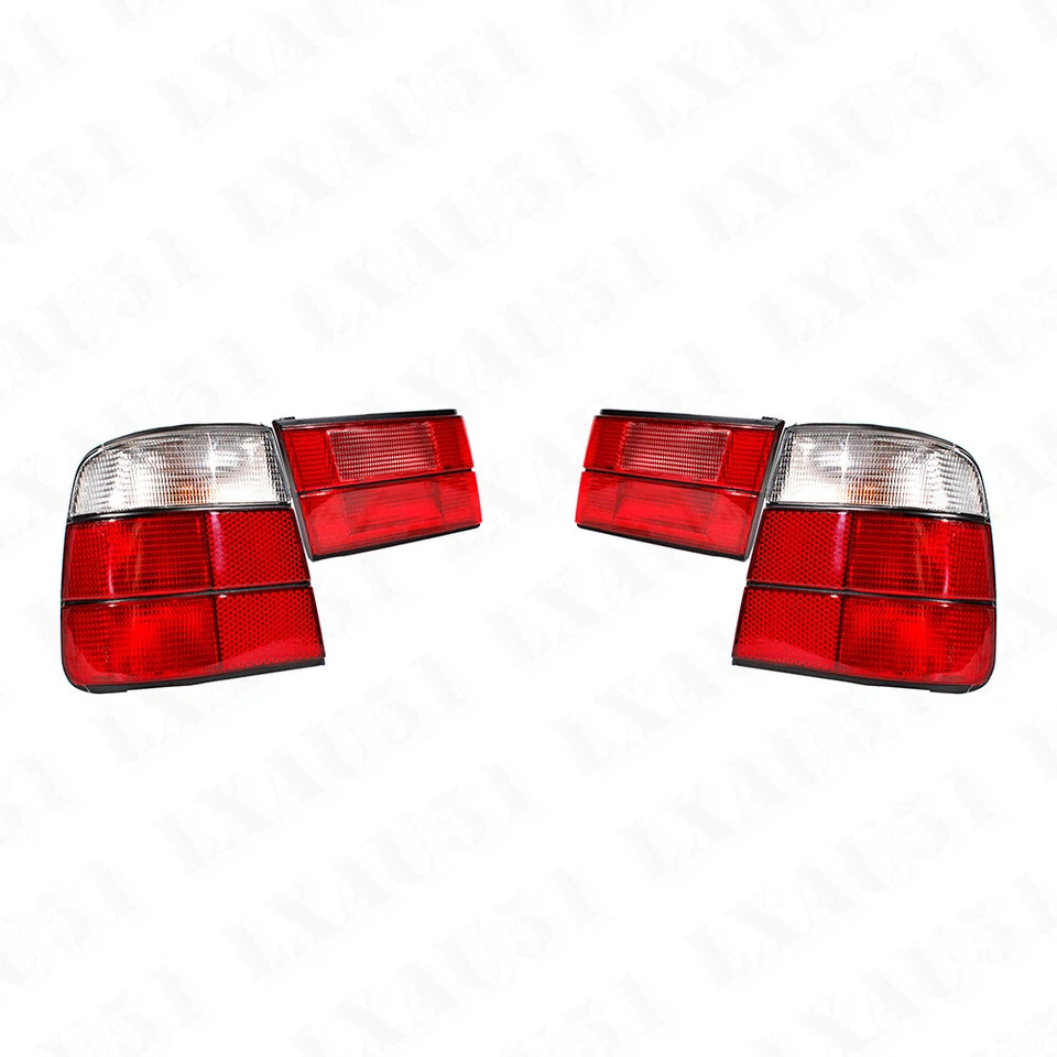 4Pcs Set For BMW E34 Sedan 525i 540i Halogen Rear Tail Light Lamp With White - Image 2 of 4