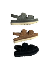 Ugg Goldenstar Slingback Platform Suede Sandal Black Moss Green Chestnut 1141493