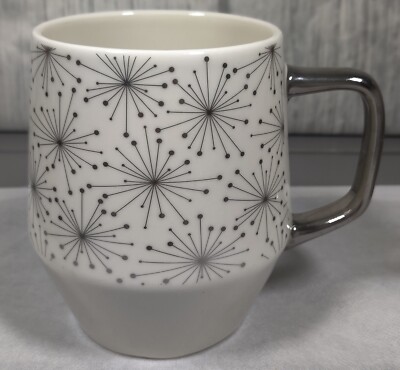Atomic Snowflake Coffee Mug White & Silver Edible Arrangements New 25 Oz.