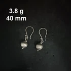 FINE SILVER EARRINGS CRAFT VINTAGE DANGLES 3g MINIMAL CUTE BALL #RE171
