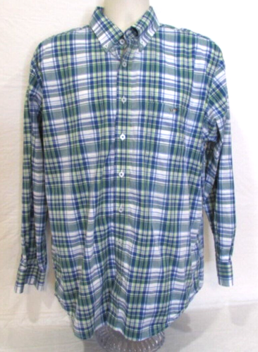 Southern Point Co. Large Blue Green & White Plaid Button Up Shirt