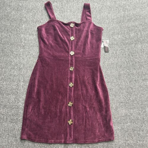 No Boundaries Dress Juniors L 11/13 Ribbed Faux Button Jumper Grunge Skater
