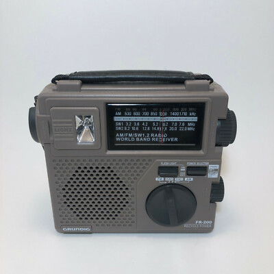 Grundig FR-200 Emergency Short Wave AM FM Radio Hand Crank World Band Receiver