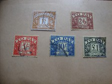 GB QEII Postage Due 1959/63 VFU PT SET x5 Stamps