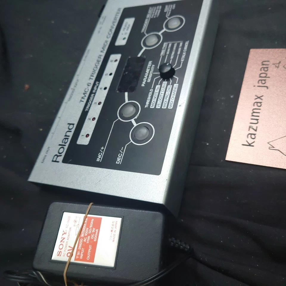 Roland TMC-6 Gatillo MIDI Convertidor V-Drum con Adaptador Funcionamiento Confirmado Japón Foto 3 de 4